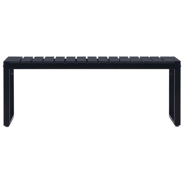 ¡Gran oferta! Banco de jardín JILI HOT - 2 plazas - Panel de poliestireno negro de 120,5 cm - Para uso en exteriores/parques Thome2773968