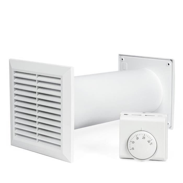 Conjunto completo 4 en 1 para la distribución de aire caliente: ventilador + accesorios.