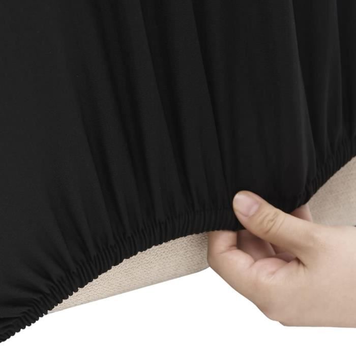 vidaXL Housse extensible de canapé 4 places Noir Jersey de polyester 332935