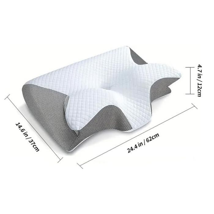 Almohada para la apnea del sueño, almohada antironquidos y para la apnea posicional, almohada cervical ergonómica de espuma viscoelástica (blanca)