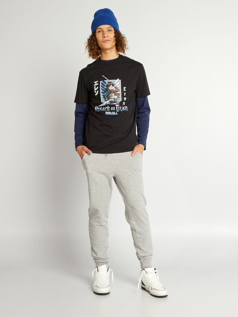 Attack on Titan T-shirt met korte mouwen - ZWART