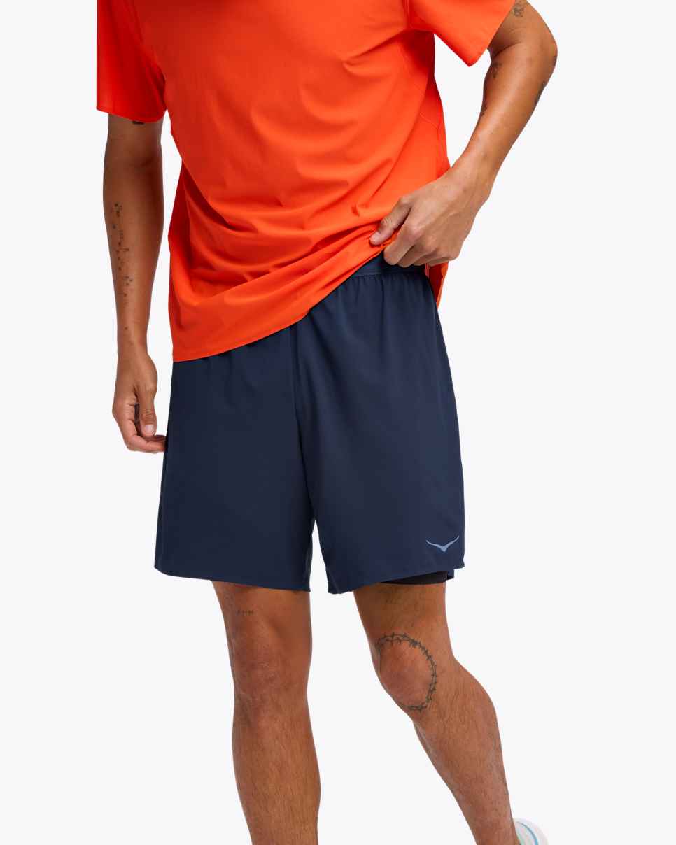 HOKA Pantaloni scurți Glide 7-tommers 2-i-1 Midnight Blue