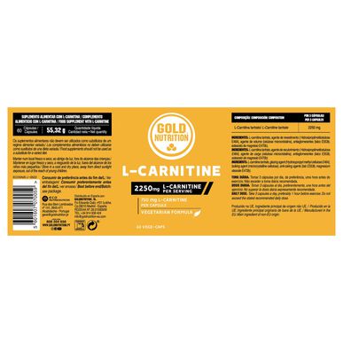 GOLDNUTRITION L-karnitiini 60 kapselia 60 kapselia