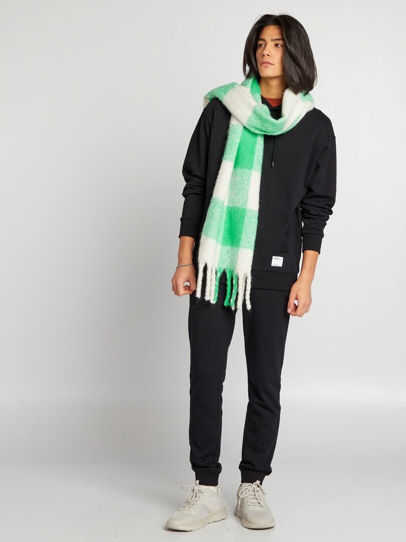 Sudadera con capucha y detalle bordado - negra