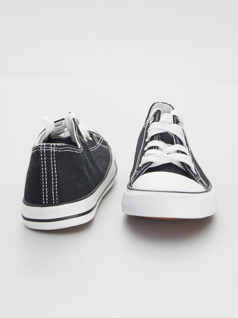 Lage canvas sneakers - zwart
