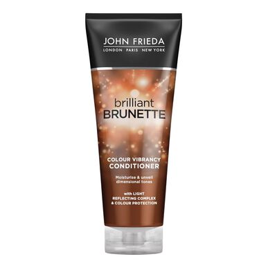 John Frieda Brilliant Brunette -hoitoaine, kirkastava kosteuttava hoitoaine, ruskea, 250 ml
