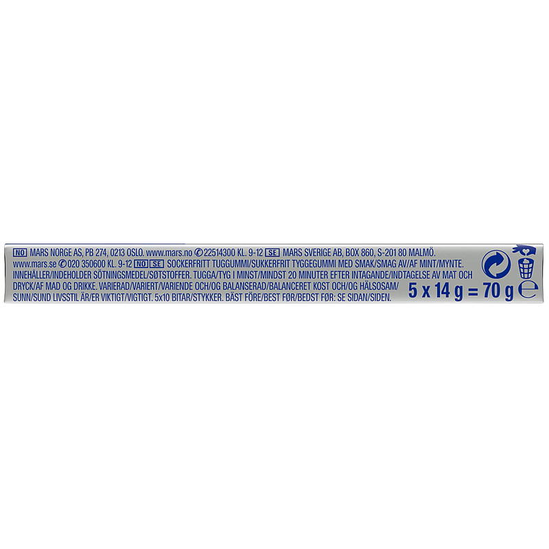 Extra Extra 5-pack 70 g, Söt mynta