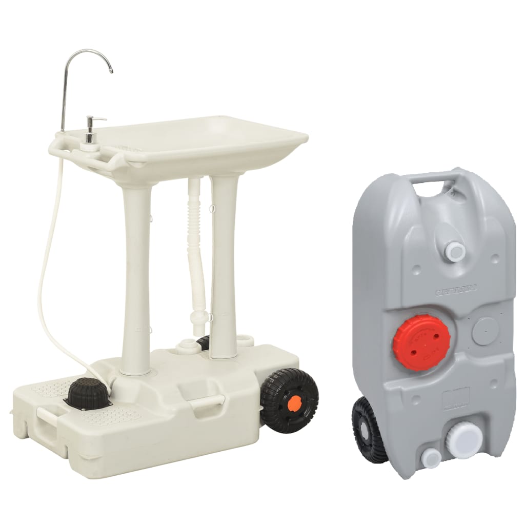  Vidaxl Tragbares Camping-Waschbecken und Wassertank-Set