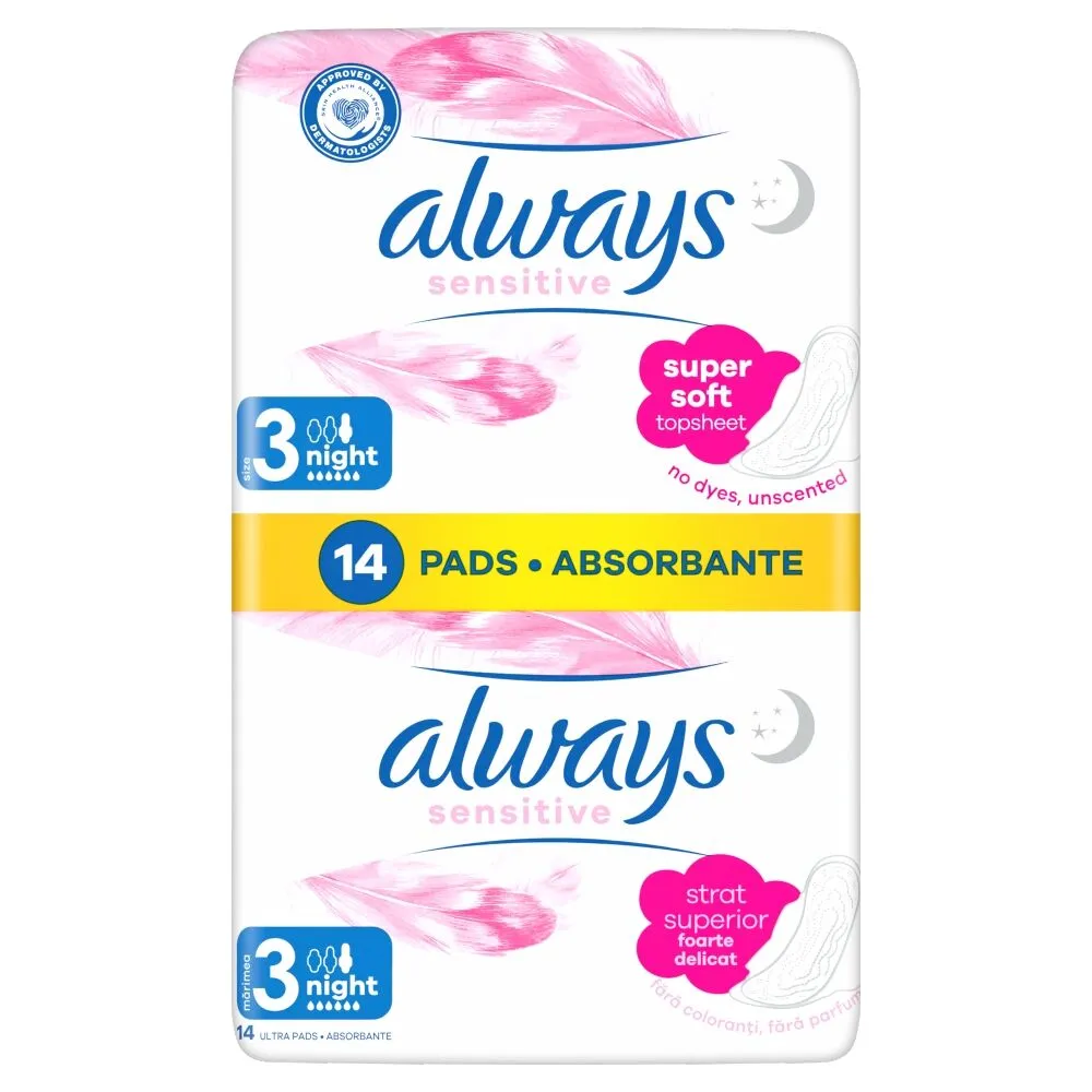 Always Ultra Sensitive Night Podpaski higienicze, 14 szt.