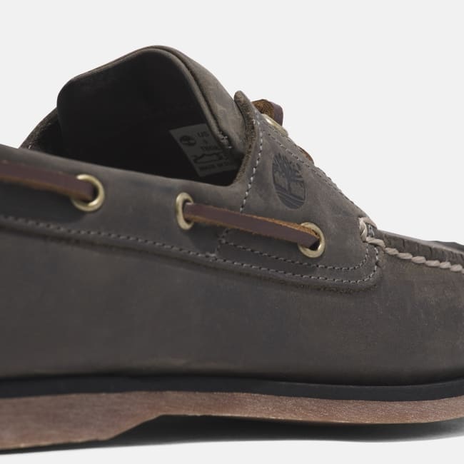 Scarpa da Barca in Pelle Classic da Uomo in                Grigio medio