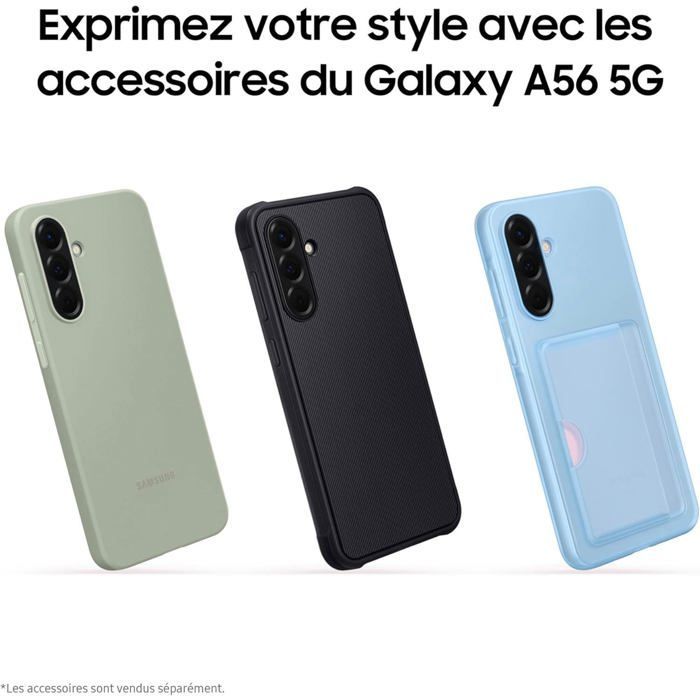 SAMSUNG Galaxy A56 5G Dual SIM Noir 8+128 Go Smartphone - Version Moyen-Orient (Compatible avec la France, la Suède, etc.）