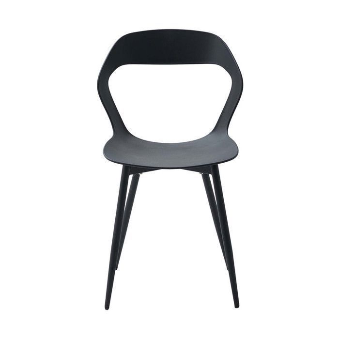 Lot de 6 Chaises de Salle à Manger - Style Scandinave - Chaise en Plastique Pieds Métal - Noir
