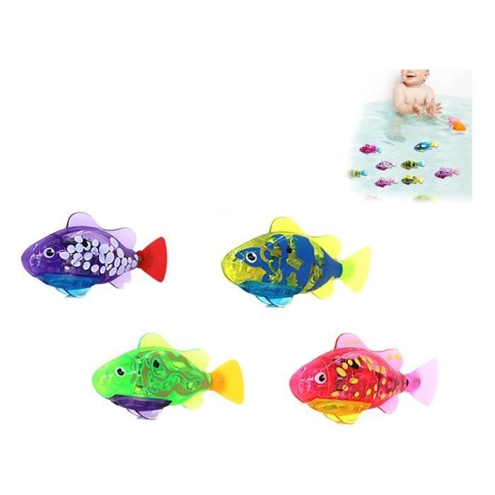 Juguete de baño - Pez Robo - 4 piezas - Se ilumina - LED - ABS seguro