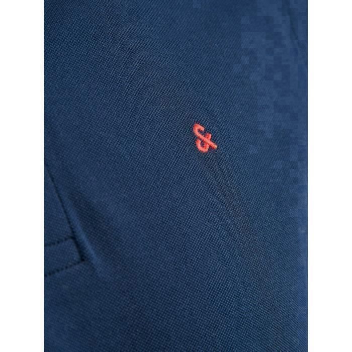 Poloshirt - Jack & Jones - Paulos - Marineblau/Grau/Rot - Schmale Passform - Kurze Ärmel