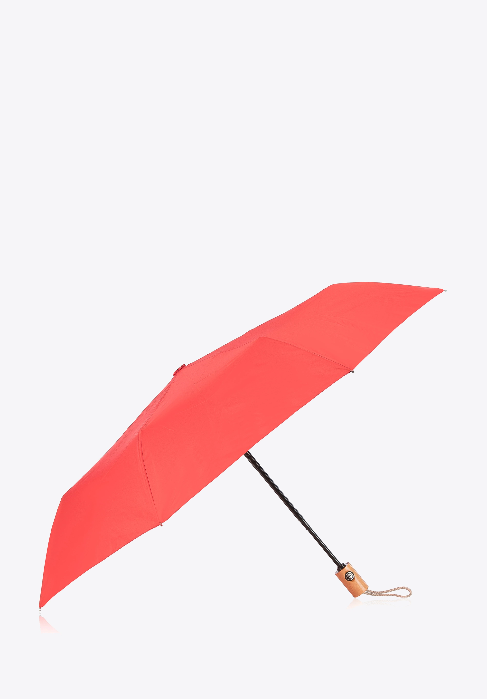 Parasol automatyczny z drewnianą rączką czerwony