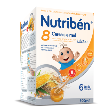 Nutribén Papa Láctea Bebé 8 Cereais e Mel      600 gr 600 gr