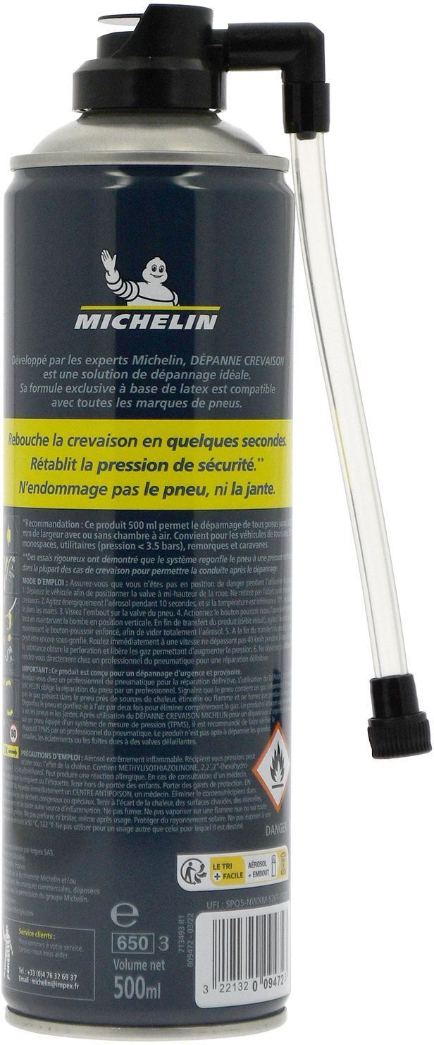 Riparazione forature - MICHELIN - Ripara e gonfia senza smontaggio - 500 ml