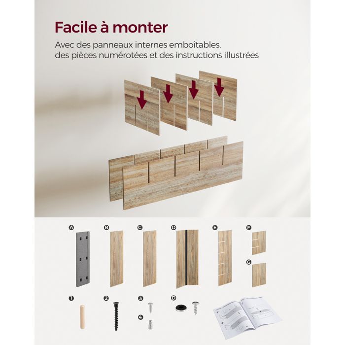 VASAGLE Banc à Chaussures, Organiseur de Chaussures avec 15 Compartiments, Siège Rembourré, Marron Turquoise et Gris Tourterelle