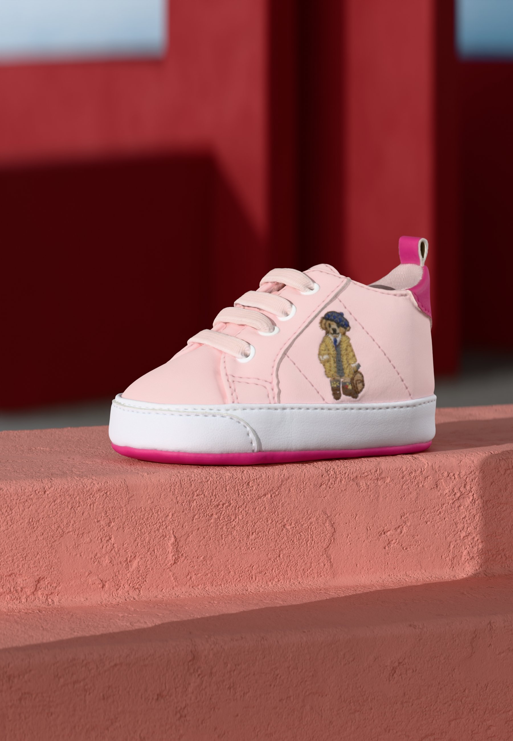 Polo Ralph Lauren QUILTON BEAR GORE HI LAYETTE UNISEX - Babycadeaus - roze
