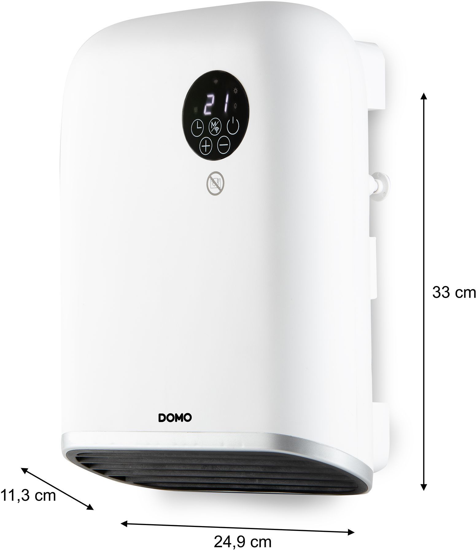 Calefactor de baño - 2000 W - Domo - DO7357F - Wifi + mando a distancia - Función Eco - Pantalla LED - Montaje en pared / de pie - Blanco