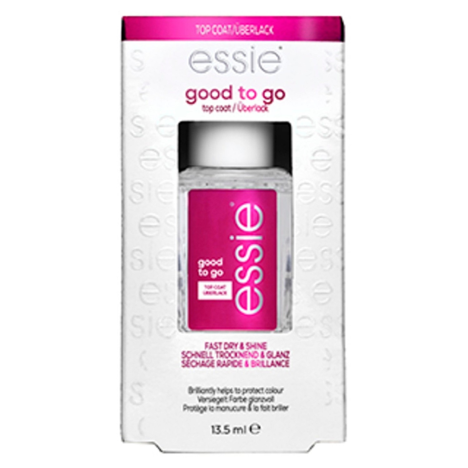 essie Top coat séchage rapide et résultat brillant.