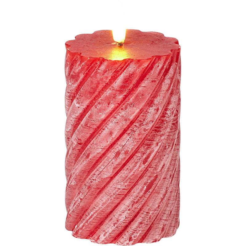 Vie Selected Cube-lampa 12 cm ø 7,6 cm LED-timer spiralröd
