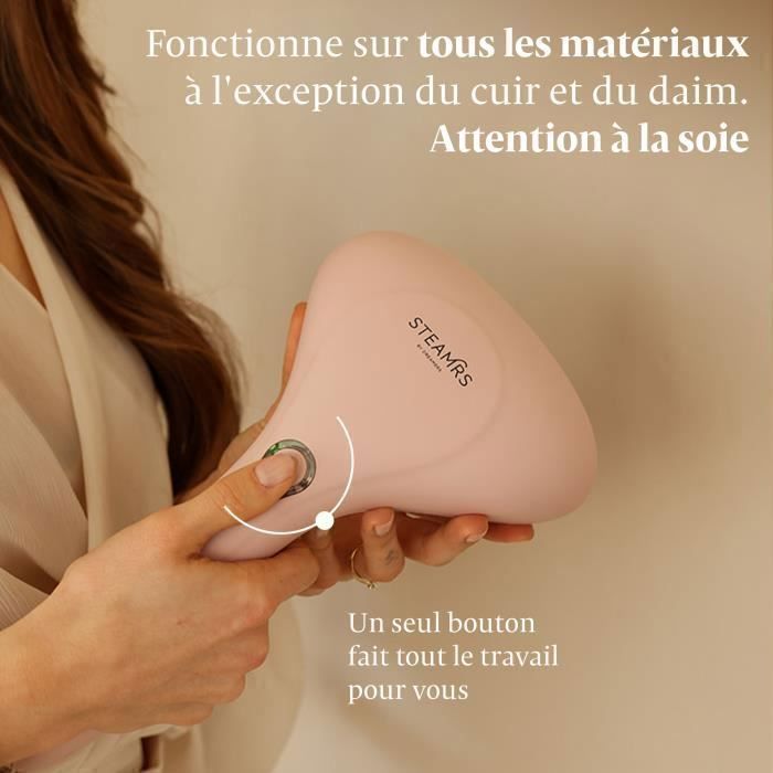 STEAMRS - Défroisseur vapeur de luxe puissant - Défroisseur à main - Rose