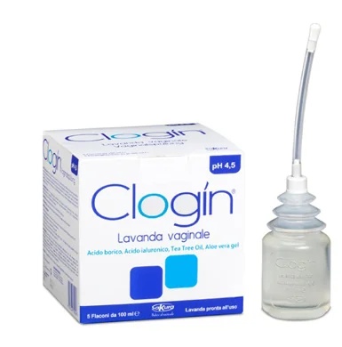 CLOGIN Clogin Vaginale Douchevloeistof met pH 4,5 en Vaginale Canules, 5 flessen