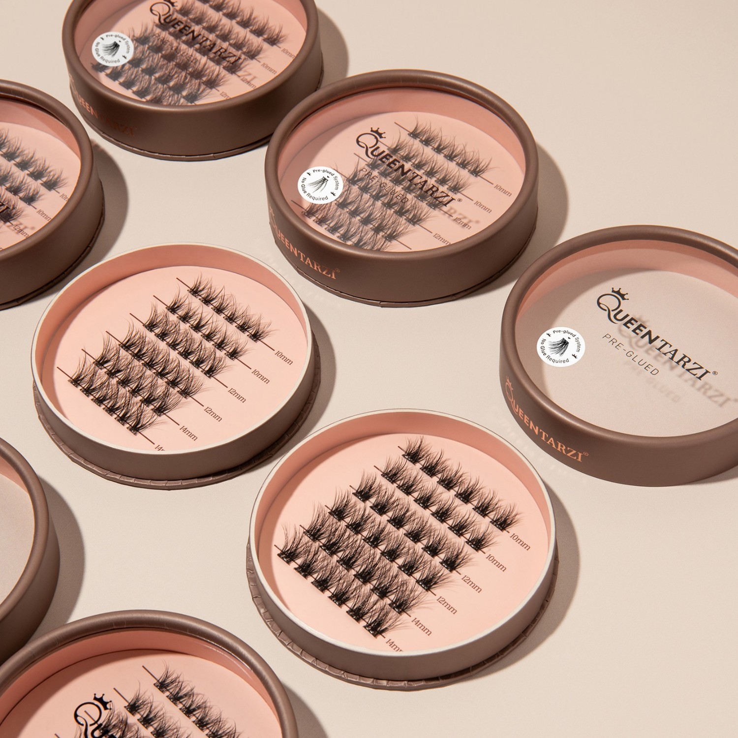 Queen Tarzi Wimpern-Set, 3 št. (vorgeklebt) – 1 št.