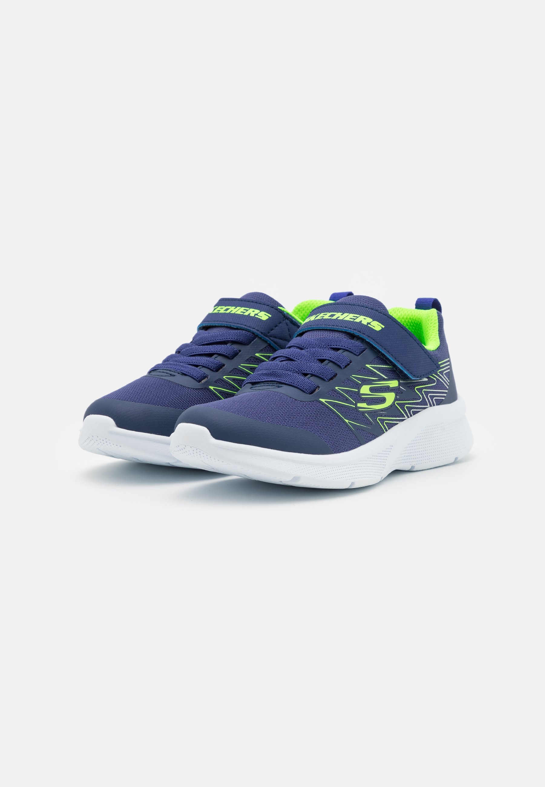 Skechers MICROSPEC - Sneakers - marineblauw/limoengroen/zilver