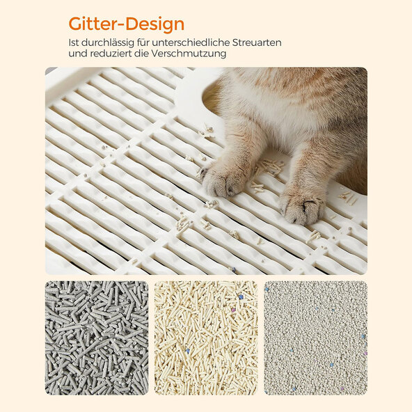 Cat litter box with scoop, anthracite