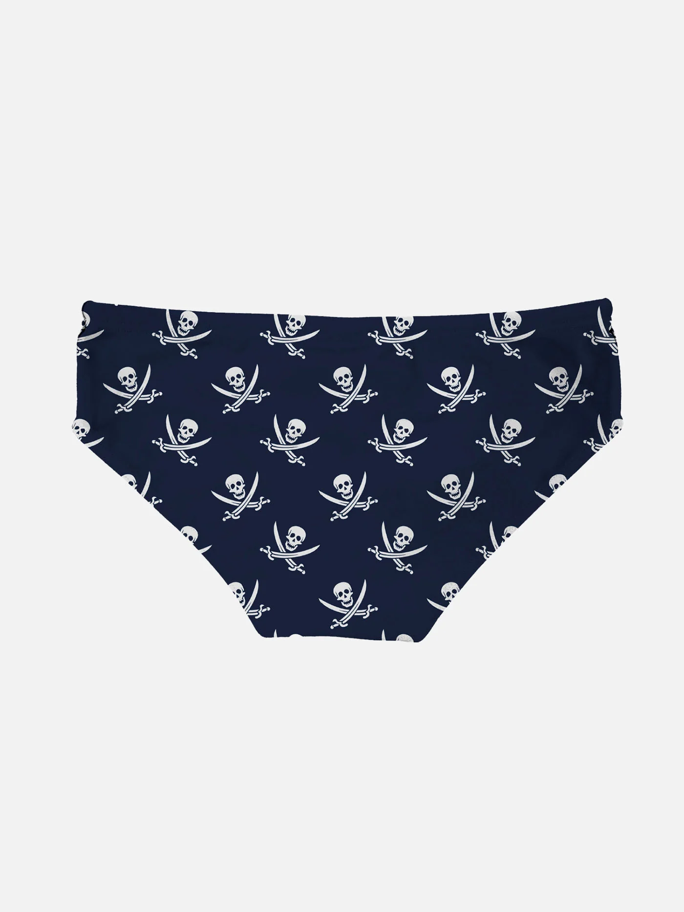 Marineblauwe zwembroek met micropiratenprint voor jongens