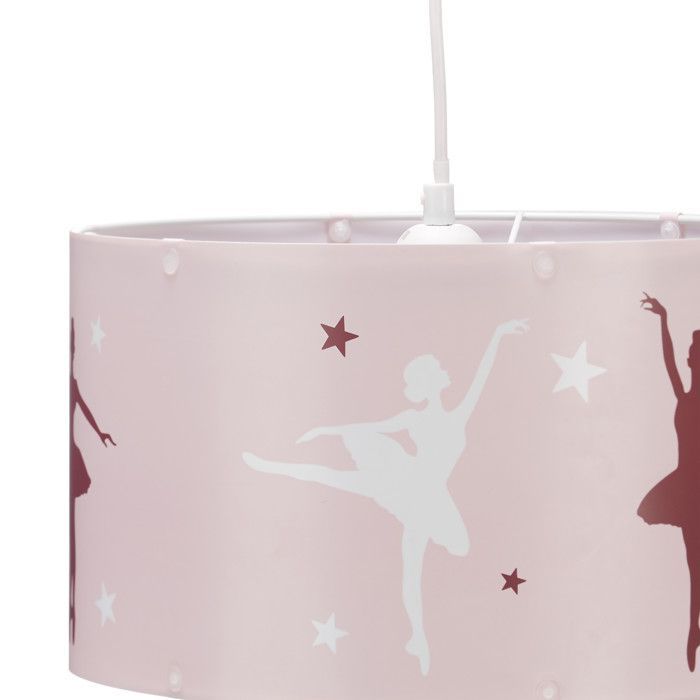 Relaxdays Lampe à suspension fille danseuses étoiles ballerines plafond motifs étoiles mobile chambre enfant, rose