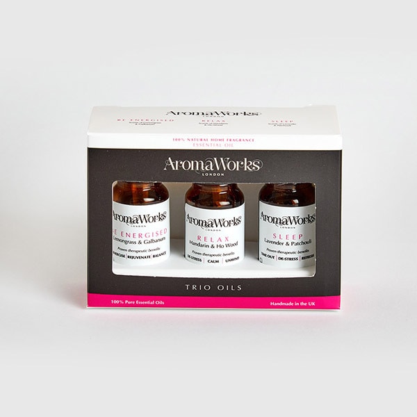 Conjunto de três óleos essenciais AromaWorks de 10ml