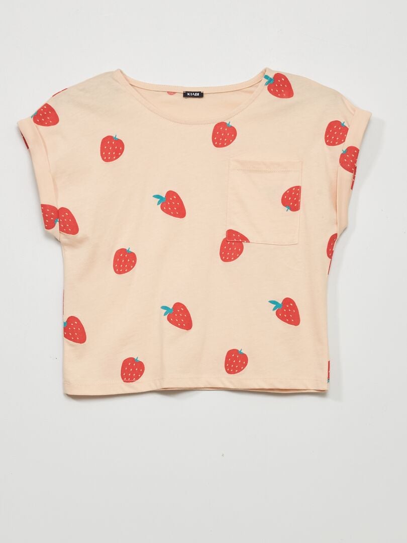 Camiseta de punto estampada - ROSA