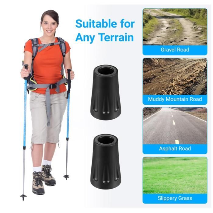 Pcs Walking Stick Tips, 11mm Rubber Protective Pads, Anti-Slip Hiking Stick Tips, Foot Caps