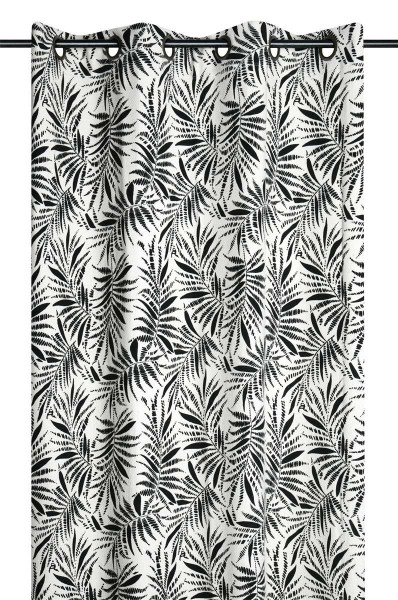 Zasłona ziana 140x260 cm czarny tropikalny wzór