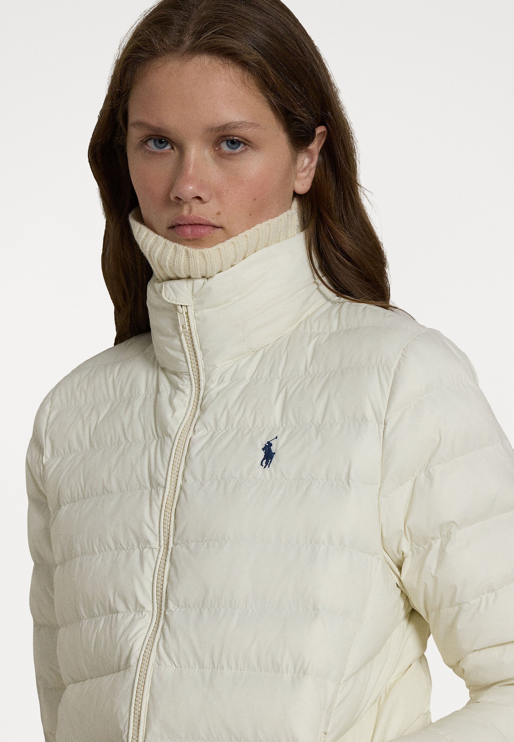 Polo Ralph Lauren Veste à capuche imperméable et pliable - Veste légère - crème délavée