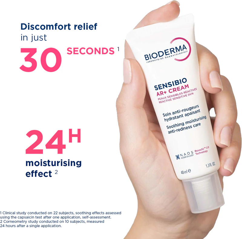 Bioderma Sensibio AR+ creme calmante para pele sensível com tendência a manchas.