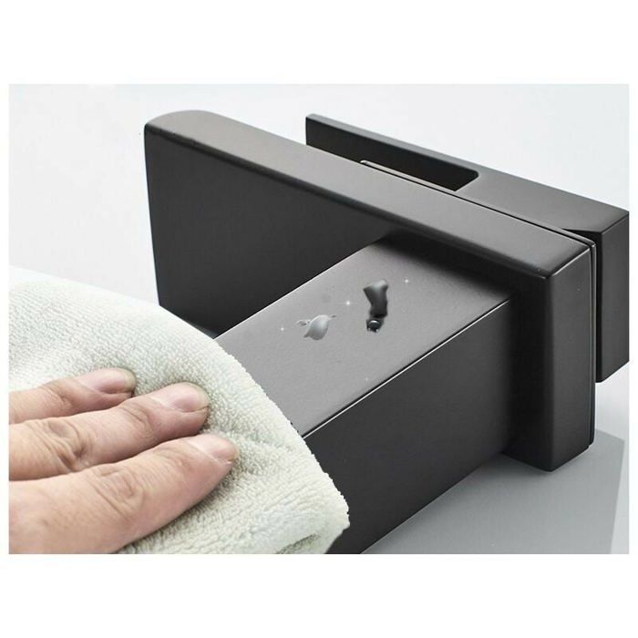 Rubinetto da bagno ODIPIE a cascata nero, miscelatore in ottone per lavabo da appoggio, acqua calda e fredda.