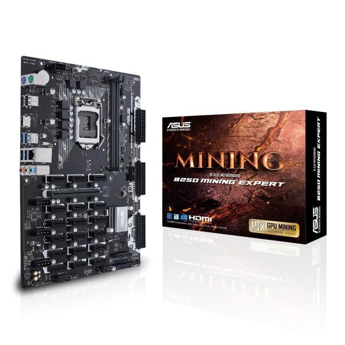 ASUS Carte Mère B250 Mining Expert - Supporte jusqu'à 19 CPU - 90MB0VY0-M0EAY0