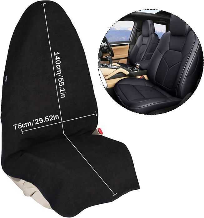 Funda para asiento de coche - Ajuste universal - Impermeable y antideslizante - Color negro