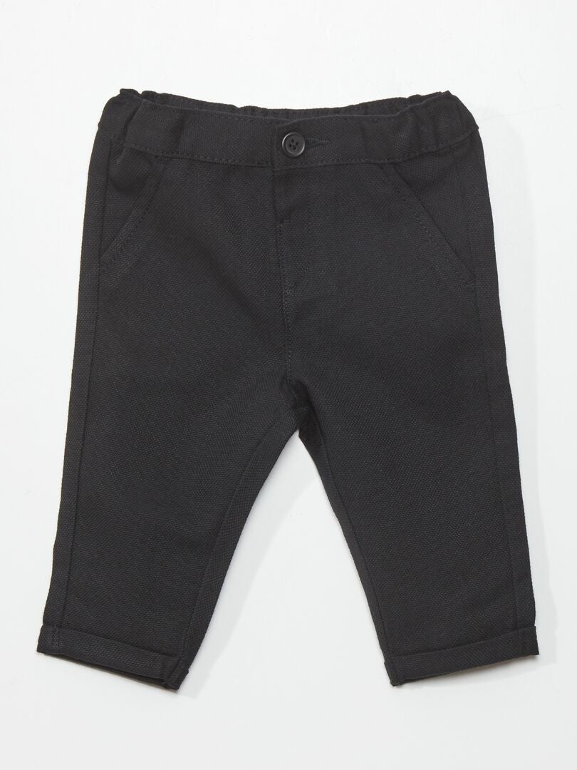 Pantaloni + cămașă + papion - 3 piese - negru