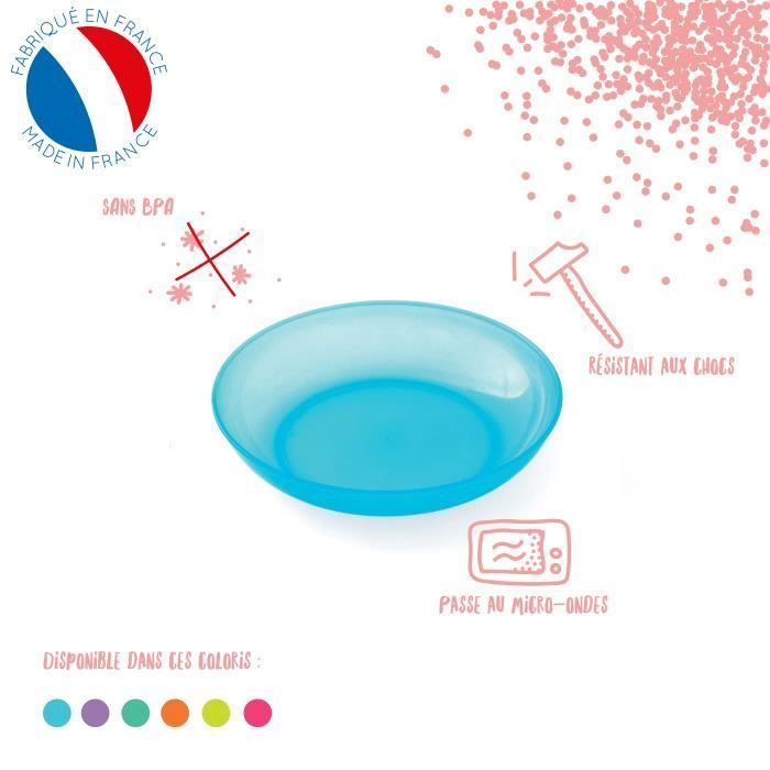 MILL'O BABY Mikrowellengeeigneter Teller aus Polypropylen, 18,5 cm, durchscheinend, Zitronenorange