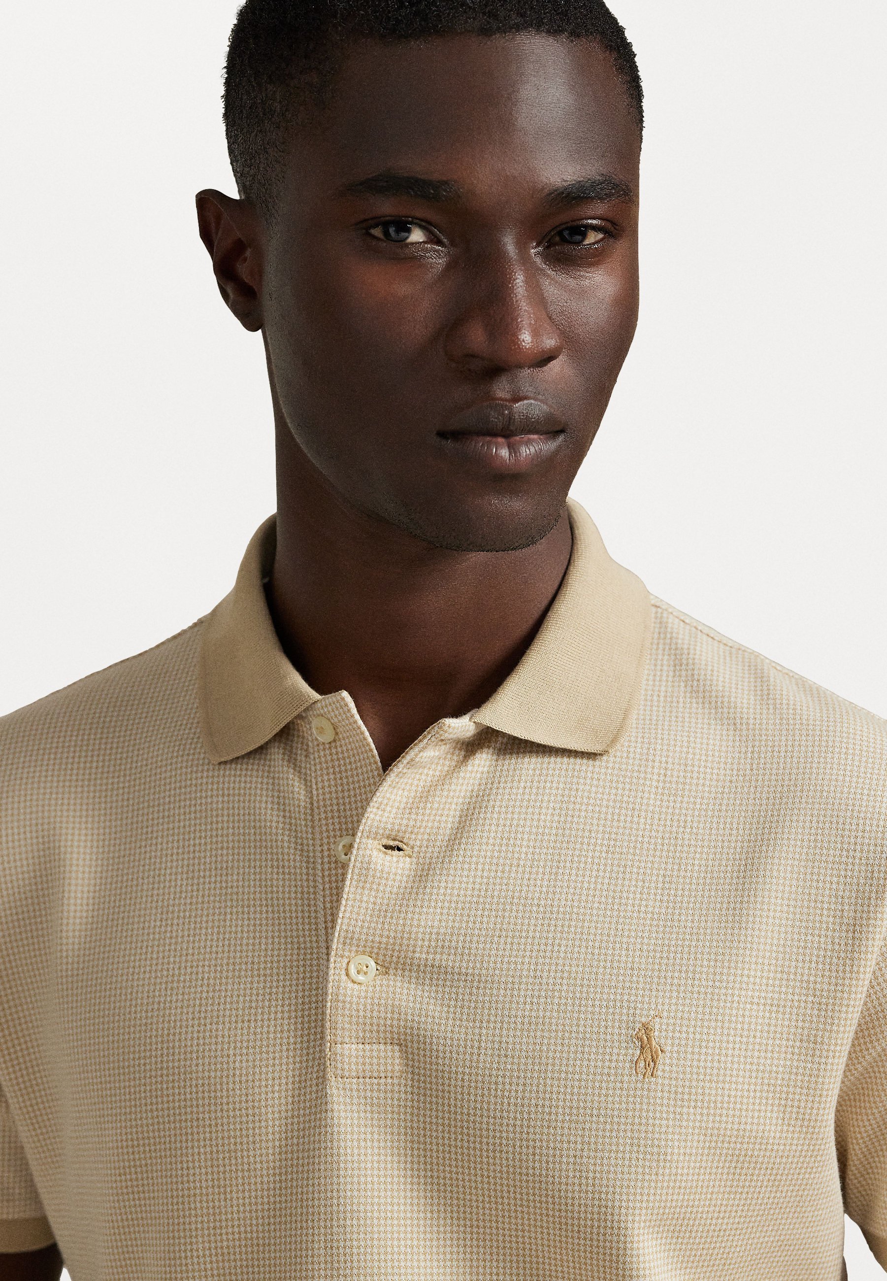 Polo Ralph Lauren CUSTOM SLIM FIT HOUNDSTOEM - Polo - sable/blanc