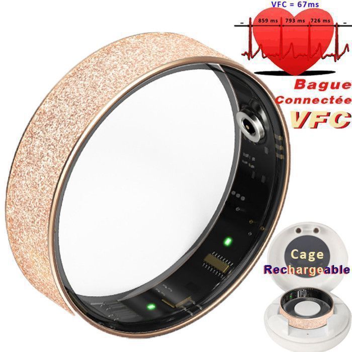 XtraDiTech Smartwatch Sport Ring with Heart Rate Monitor - Gold Diamond Cut - 2.6mm - Heart Rate - SpO2 - Sleep - 18.1mm Diameter
