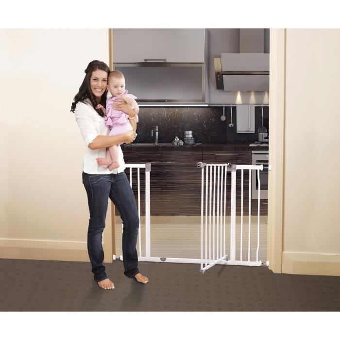 DREAMBABY Extra stor säkerhetsgrind LIBERTY - Tryckmanövrerad - B 99/105,5 x H 75 cm - Vit