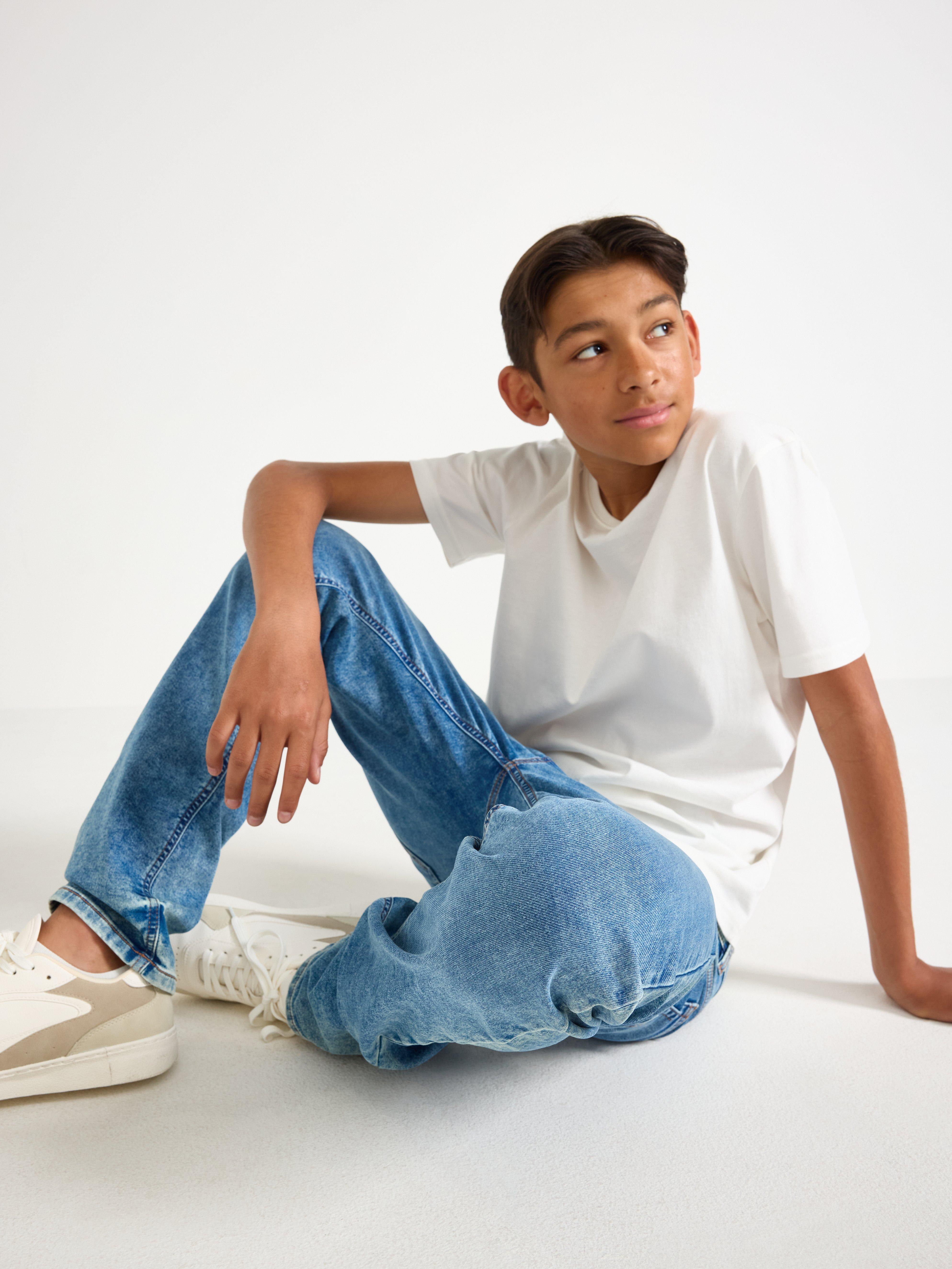 Džíny STAFFAN Regular Right s delšími nohavicemi Denim
