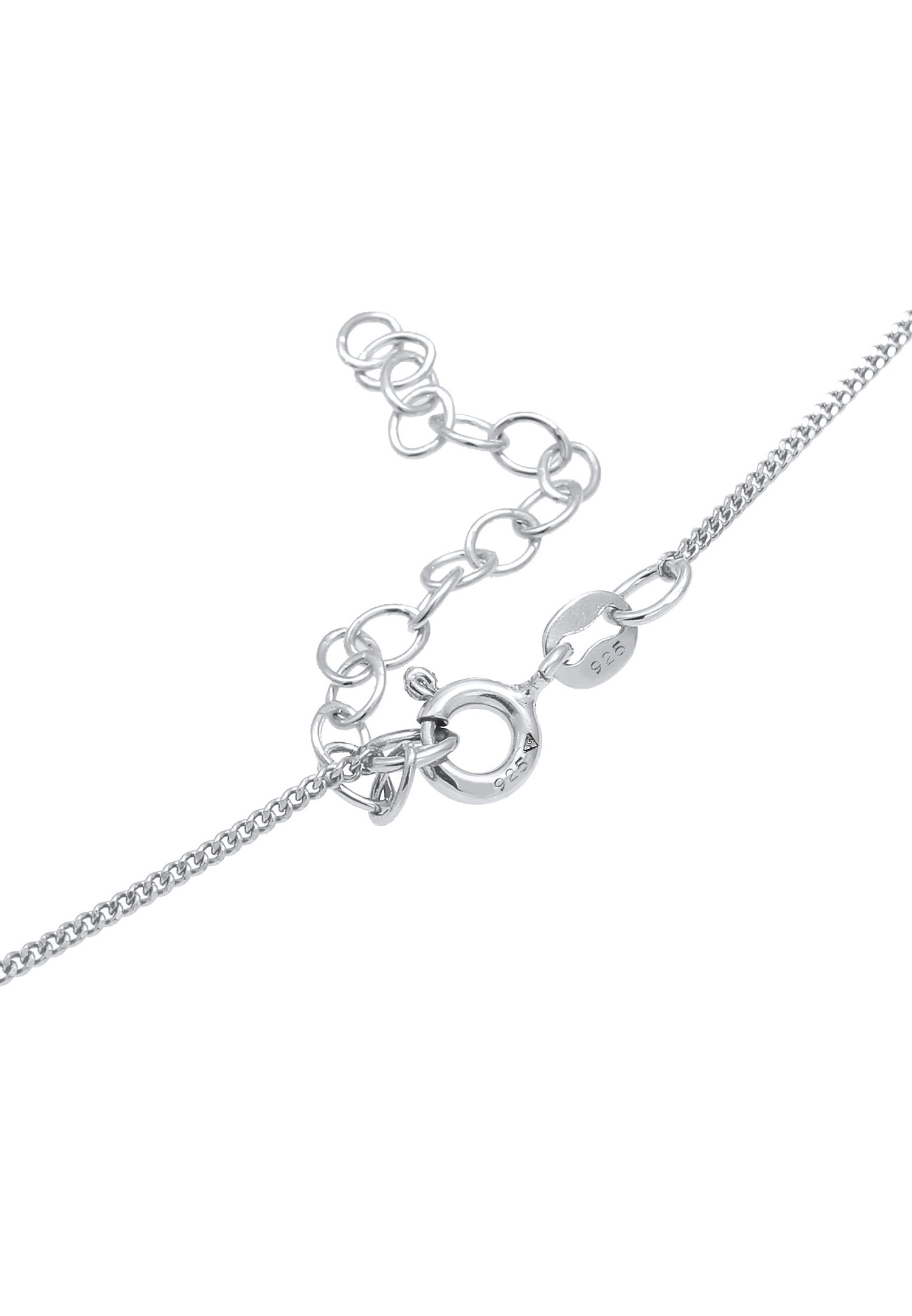 Elli DIAMONDS Femmes Solitaire Pendentif Quadrilatère Élégant avec Diamant (0.1 ct.) en argent sterling 925