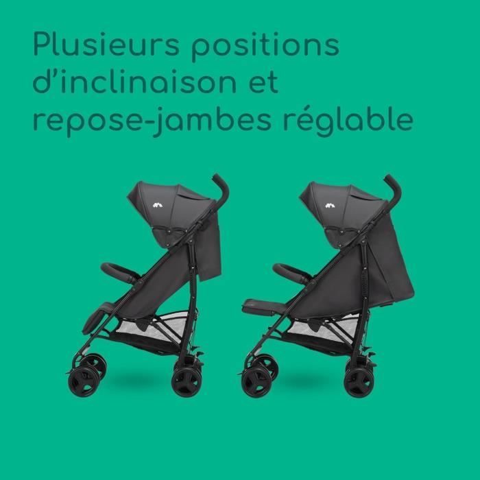 BEBECONFORT DUSK Compact Stroller, 1st Age, Ultra-Compact, Easy Fold, Birth to 4 Years, Up to 22 kg MINERAL GRAPHITE